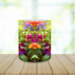 Gift idea for bird lovers and gardeners. Close-up of a hummingbird and flowers on a mug made by Tammi Oribello Designs.